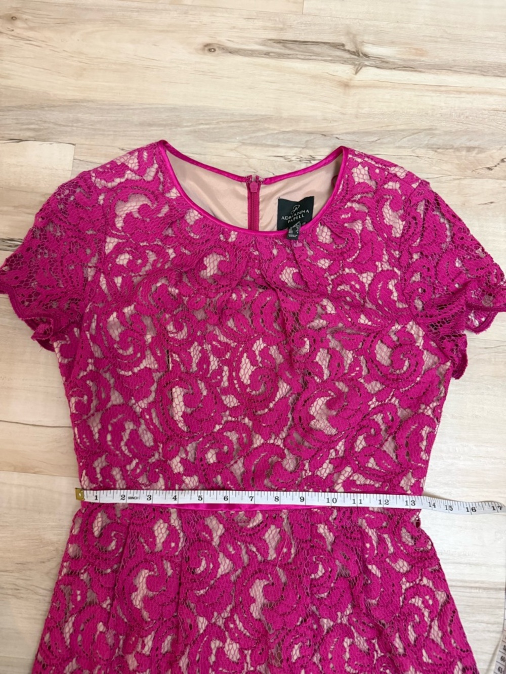Adrianna Papell Fuchsia Lace Dress - Picture 8 of 8
